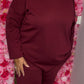 Comfy Set V-Neck Bordeaux Plus Size maat 46 t/m 52