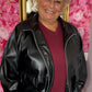 Bomber Leather Look Zwart Plus Size Maat 48 t/m 54
