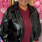 Bomber Leather Look Zwart Plus Size Maat 48 t/m 54