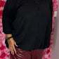 Broek Puff Leather Look Bordeuax Plus Size Maat 48 t/m 54