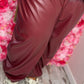 Broek Puff Leather Look Bordeuax Plus Size Maat 48 t/m 54