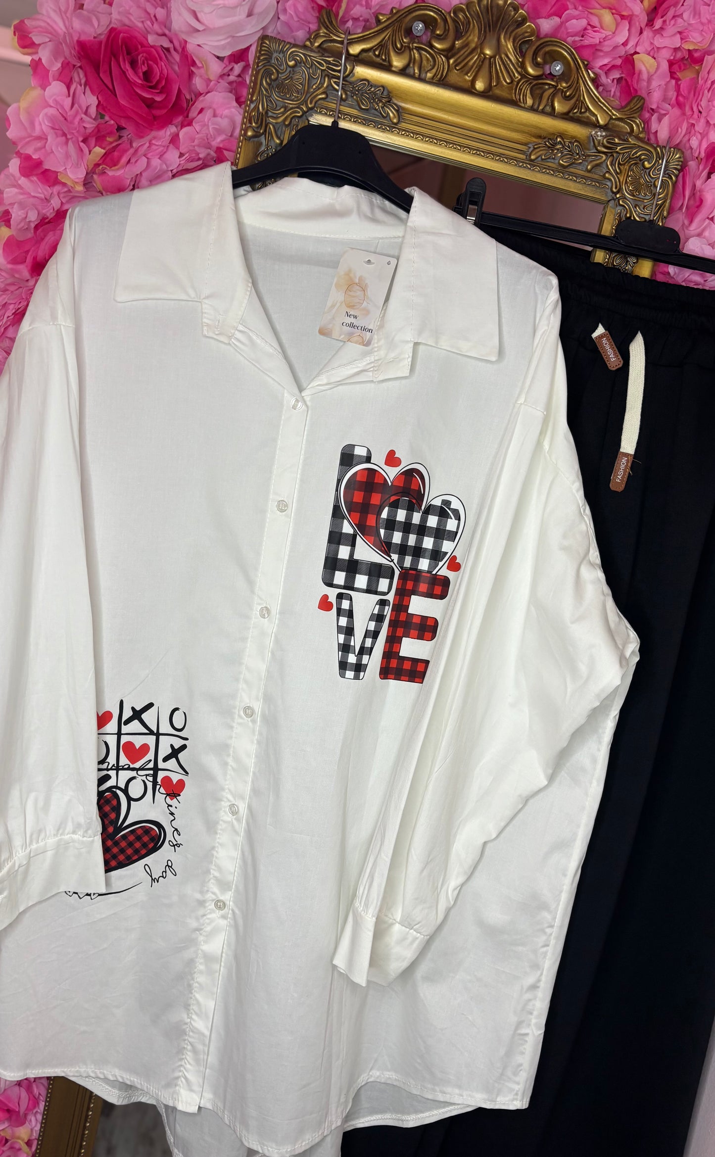 Blouse Katoen Love Maat 46 t/m 52-54