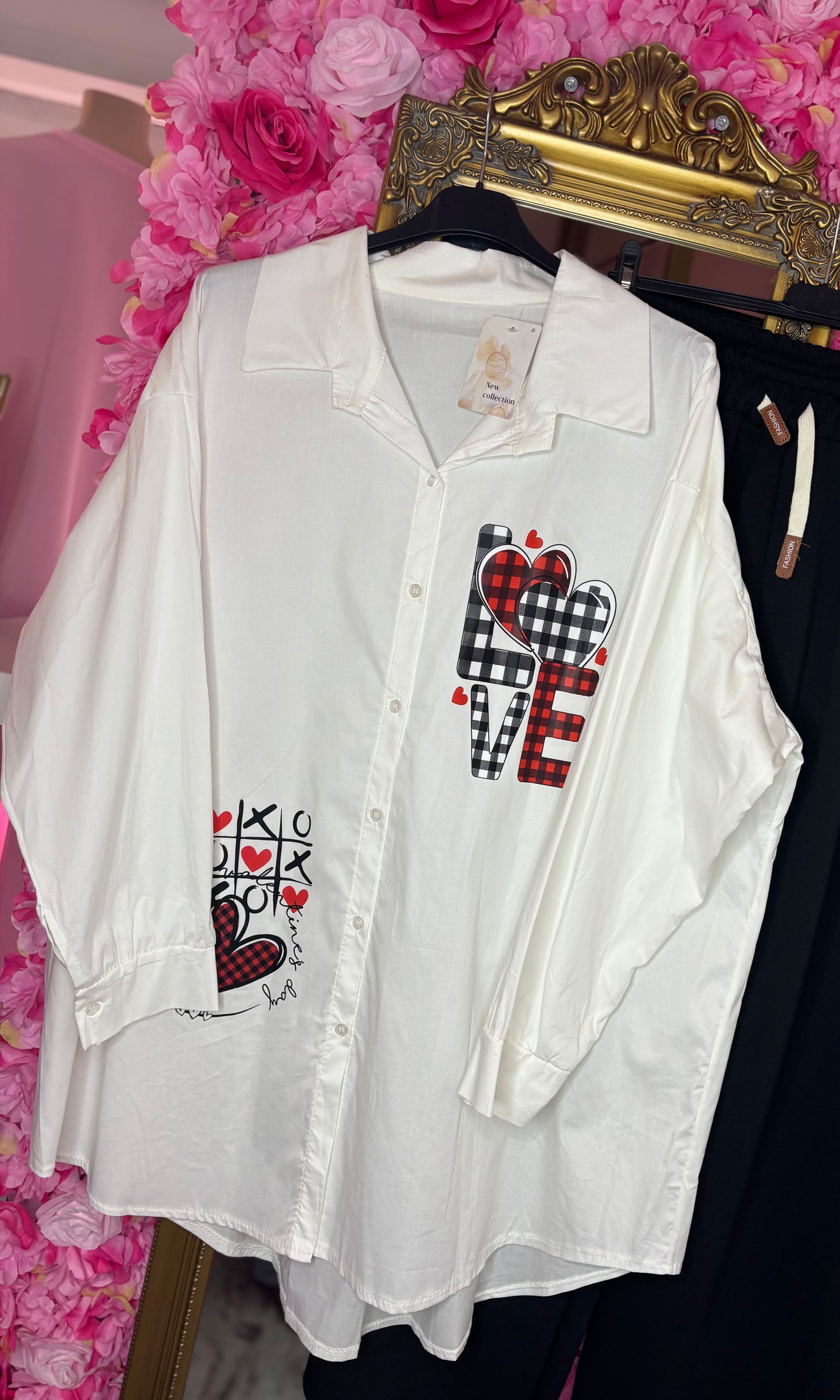 Blouse Katoen Love Maat 46 t/m 52-54