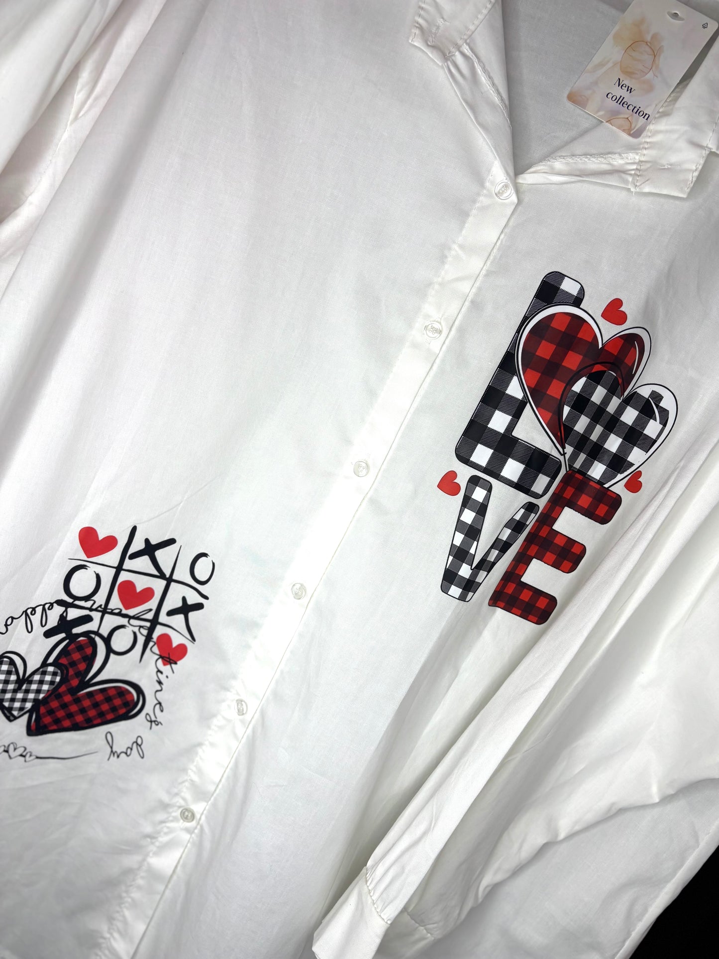 Blouse Katoen Love Maat 46 t/m 52-54