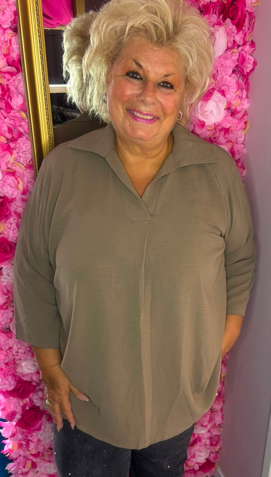 Tuniek All Time Taupe Plus Size Maat 48 t/m 54