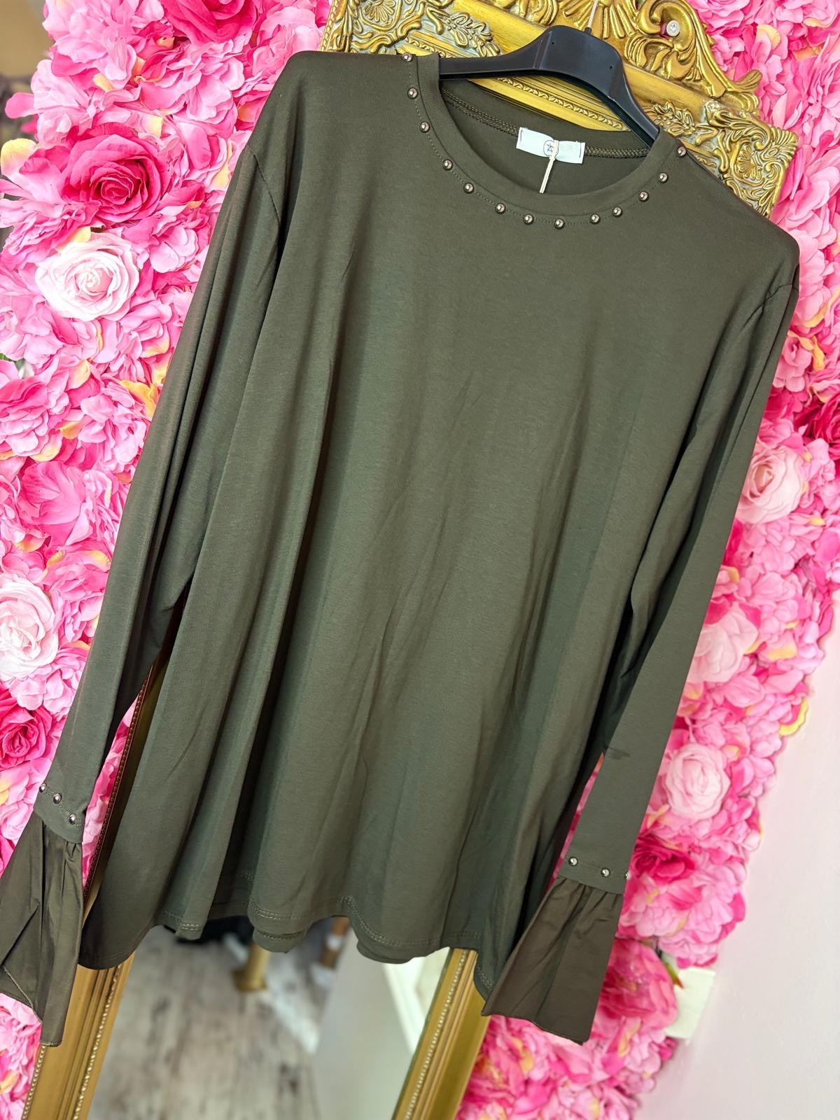 Longsleeve Stud Bruin Plus Size Maat 44 t/m 58-50