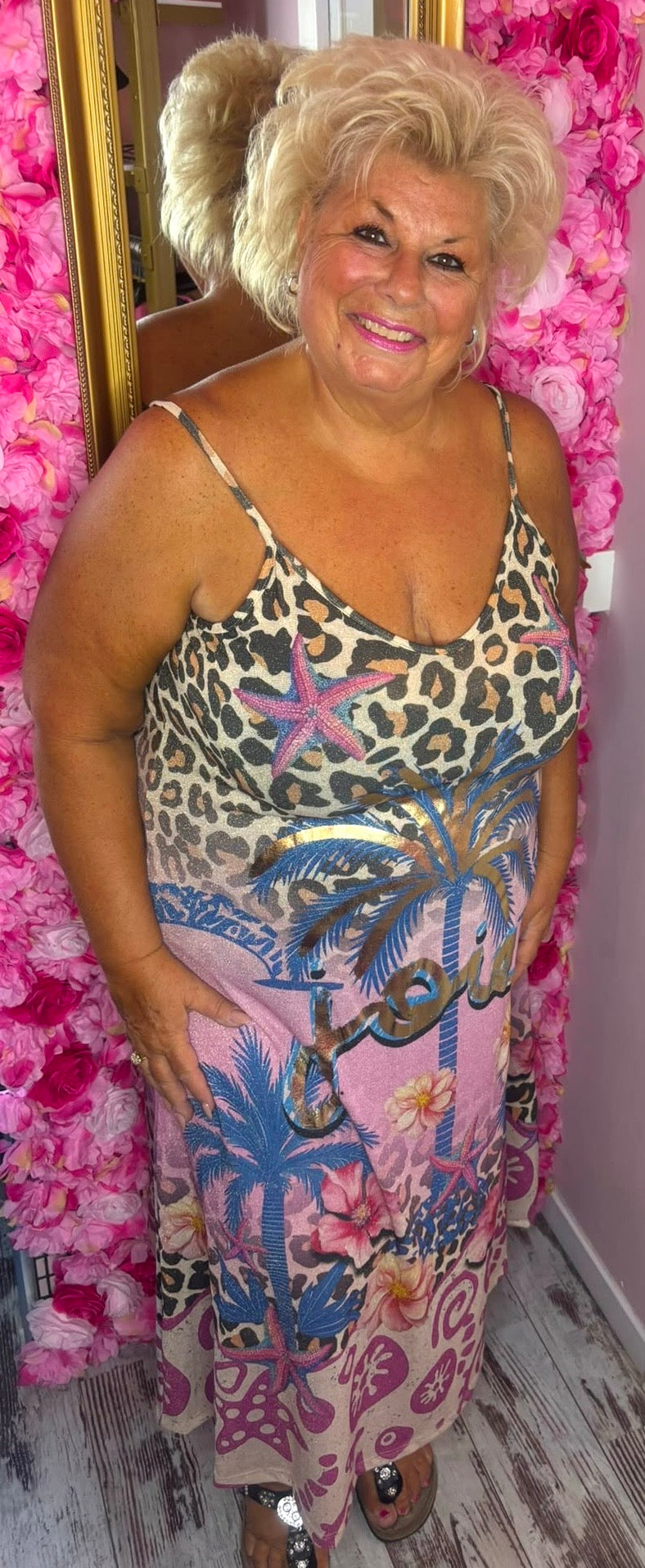 Jurk Vibes Palm Plus Size Maat 44 t/m 48-50