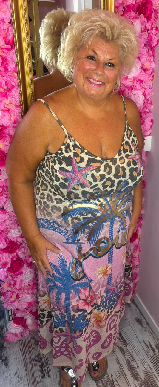 Jurk Vibes Palm Plus Size Maat 44 t/m 48-50