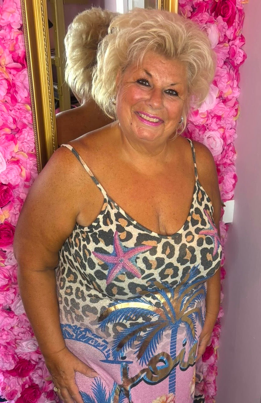 Jurk Vibes Palm Plus Size Maat 44 t/m 48-50