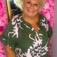Jurk Pofmouw Chic Leger Groen Plus Size Maat 48 t/m 54