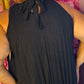Lange Jurk Plisse Shine Zwart Plus Size 44 t/m 52-54