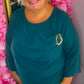Tuniek Detail Petrol Plus Size Maat 48 t/m 54