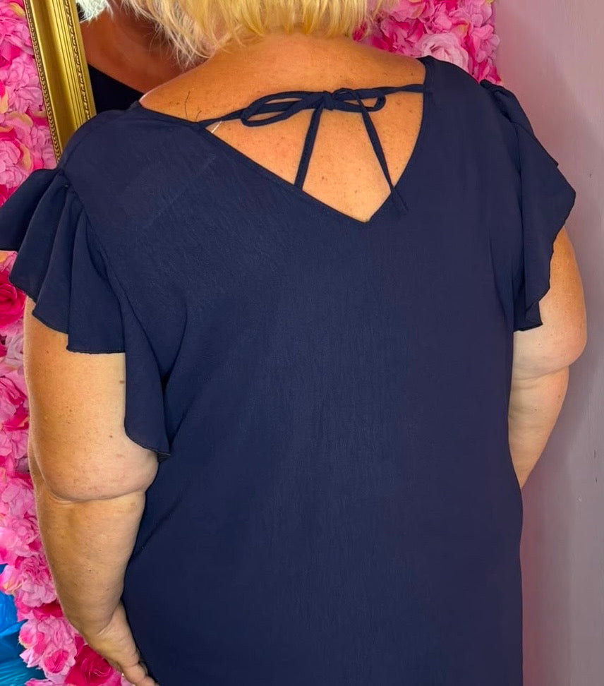 Jurk Musthave Donker Blauw Plus Size Maat 48 t/m 52