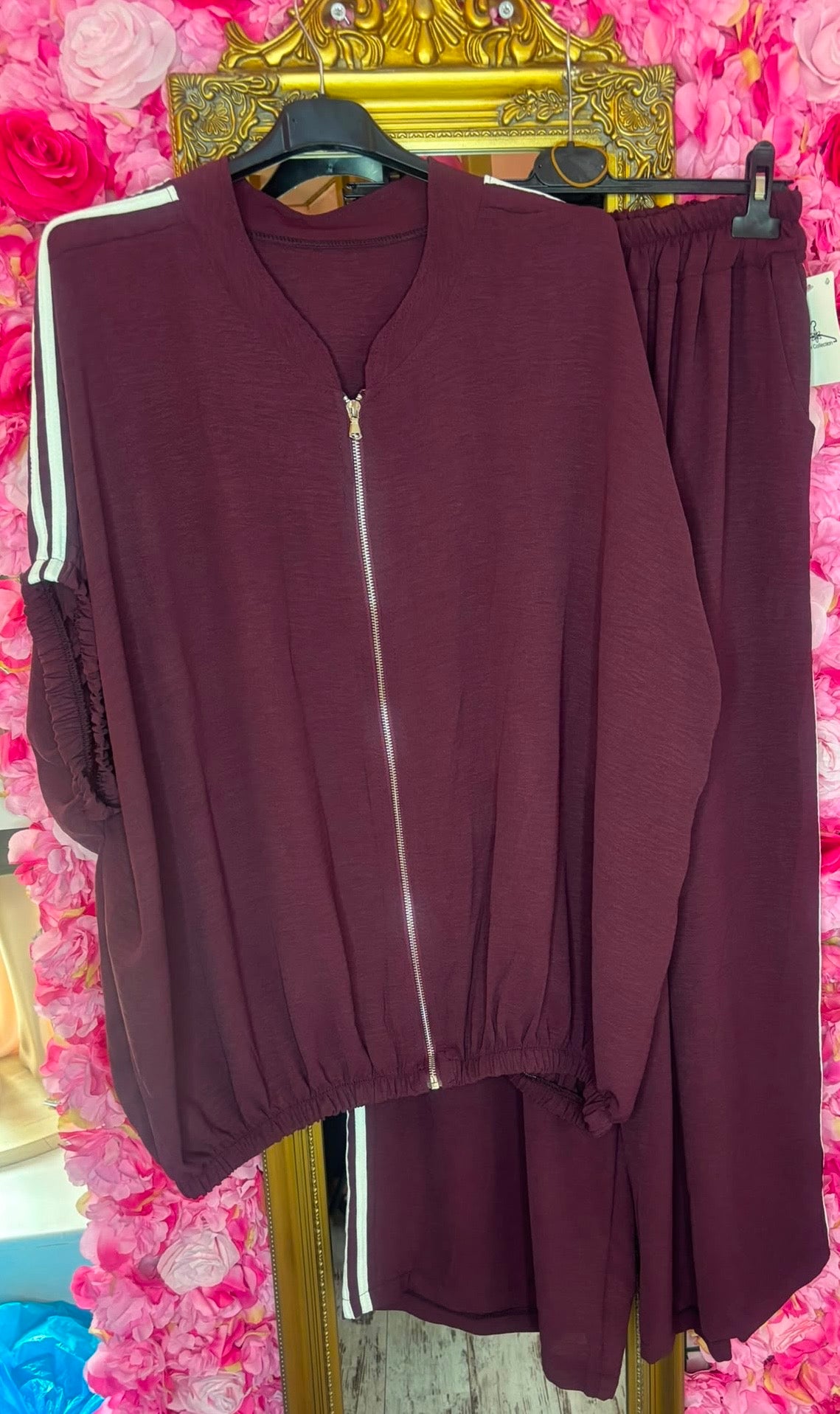 Set Sporty Bordeaux Plus Size maat 48 t/m 54
