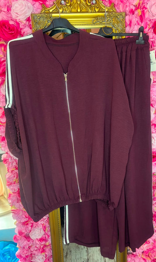 Set Sporty Bordeaux Plus Size maat 48 t/m 54