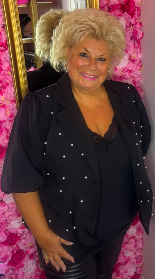 Colbert PofMouw Zwart Plus size Maat 48 t/m 54