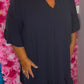 Jurk Now Donker Blauw Plus Size Maat 46 t/m 52