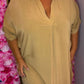 Jurk Fay Katoen Camel Plus Size Maat 50 t/m 58