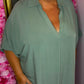 Jurk Fay Katoen Groen Plus Size Maat 50 t/m 58