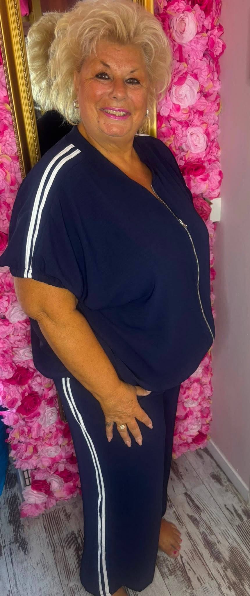 Set Sporty Donker Blauw Plus Size maat 48 t/m 54