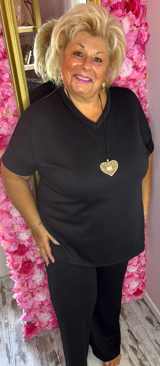 Comfy Set Max Zwart Plus Size maat 44 t/m 52