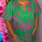 Jurk Pofmouw Chic Guc Groen Plus Size Maat 48 t/m 54