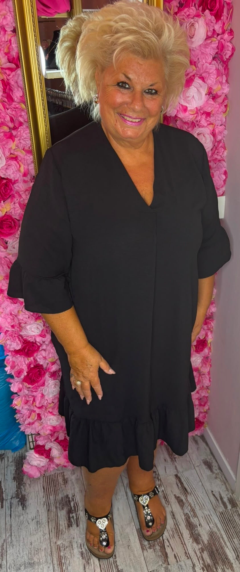 Jurk Now Zwart Plus Size Maat 46 t/m 52
