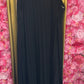 Lange Jurk Plisse Shine Zwart Plus Size 44 t/m 52-54